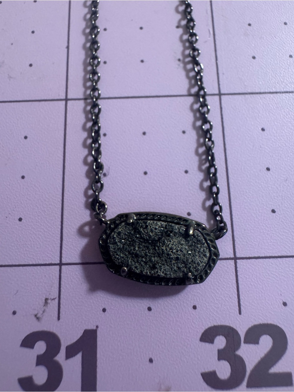Kendra Scott Elisa  Black Druzy Pendant Necklace